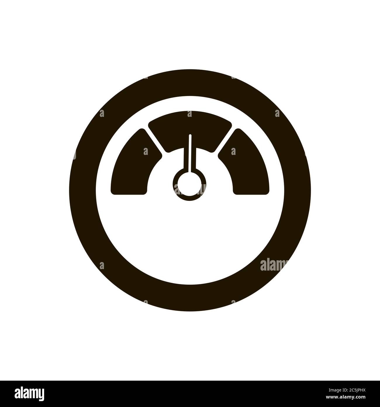 Speedometer measures the speed of the car icon in trendy flat style