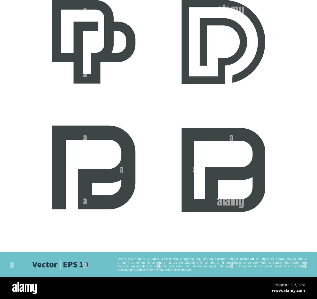 D P Letter Set Icon vector Logo Template Illustration Design. Vector EPS 10. Stock Vector