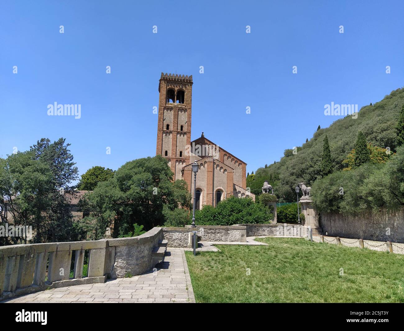 The Romanesque church of Santa Giustina in Monselice town in Padua, Italy Stock Photo