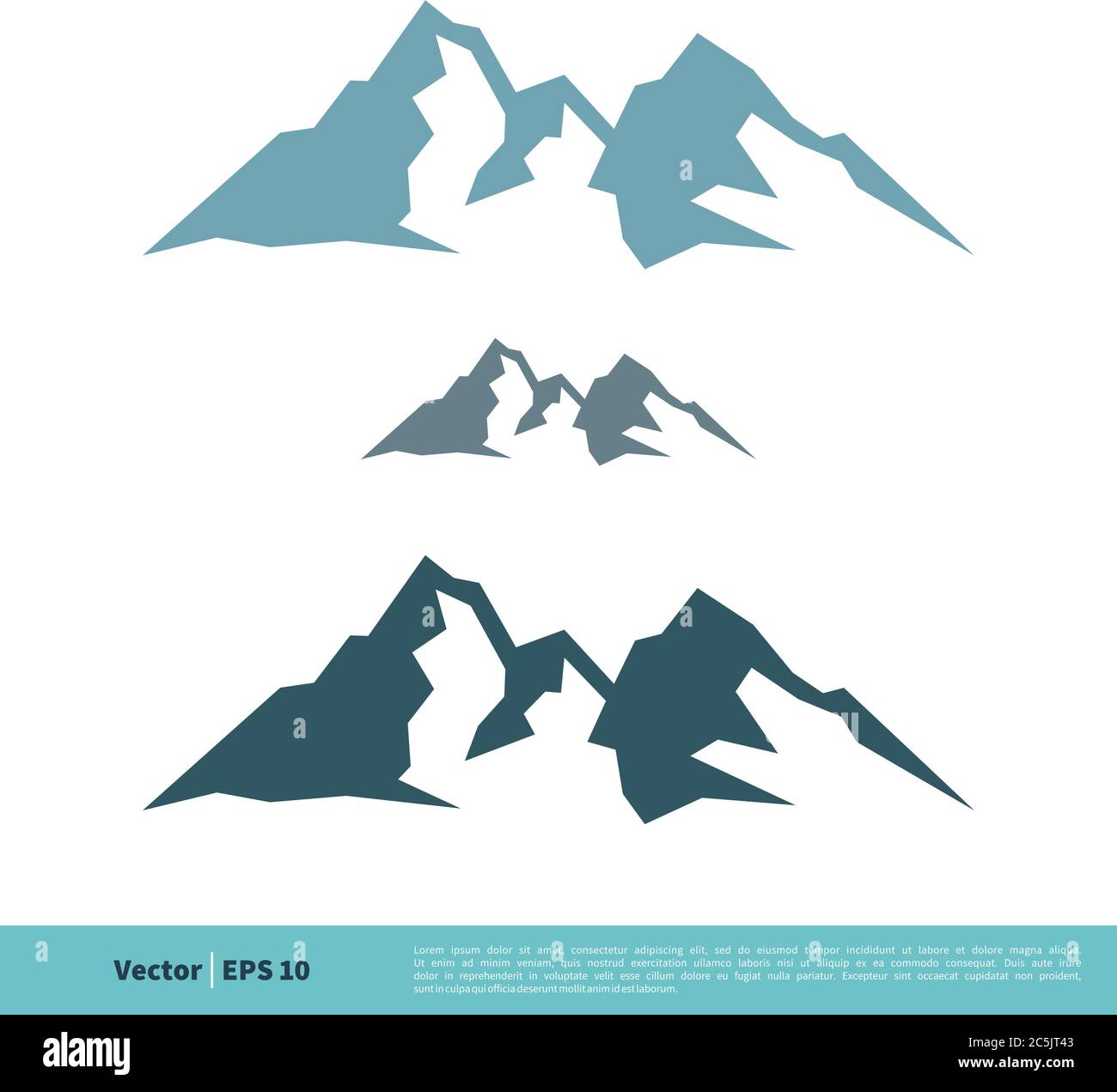 Stone / Rock Mountain Icon Vector Logo Template Illustration Design. Vector EPS 10. Stock Vector