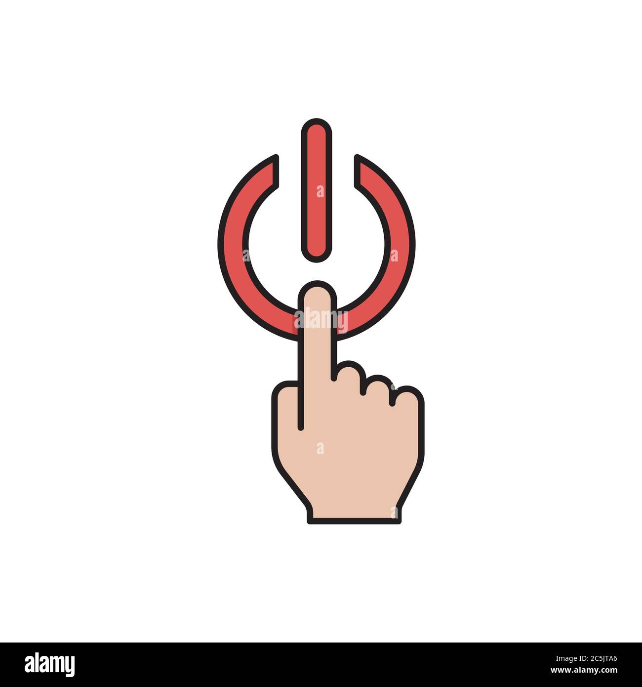 Switch off after use vector icon symbol energy saving isolated on white background Stock Vector