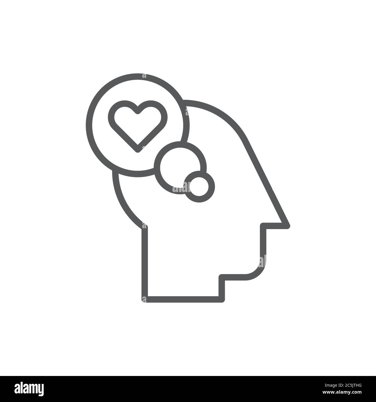 Thinking of love vector icon symbol fall in love isolated on white ...