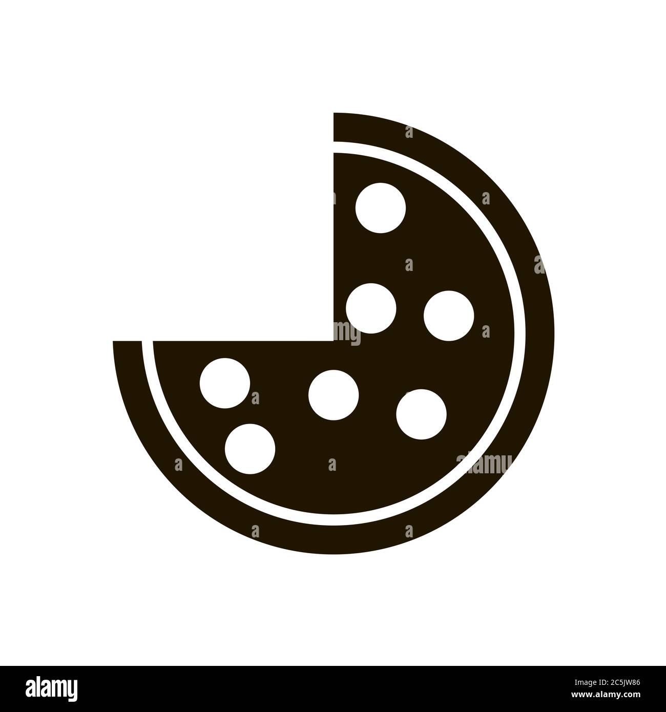 Pizza icon on white background. Eps 10 flat style Stock Vector Image ...