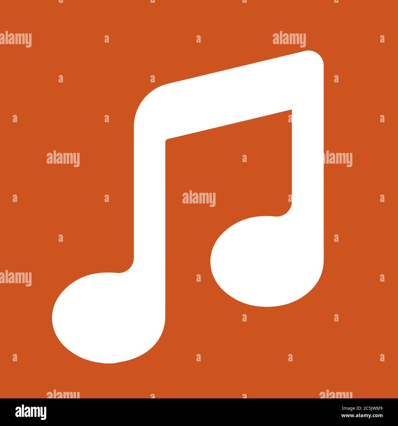 Music note icon isolated on red background. Vector illustration. Stock Vector