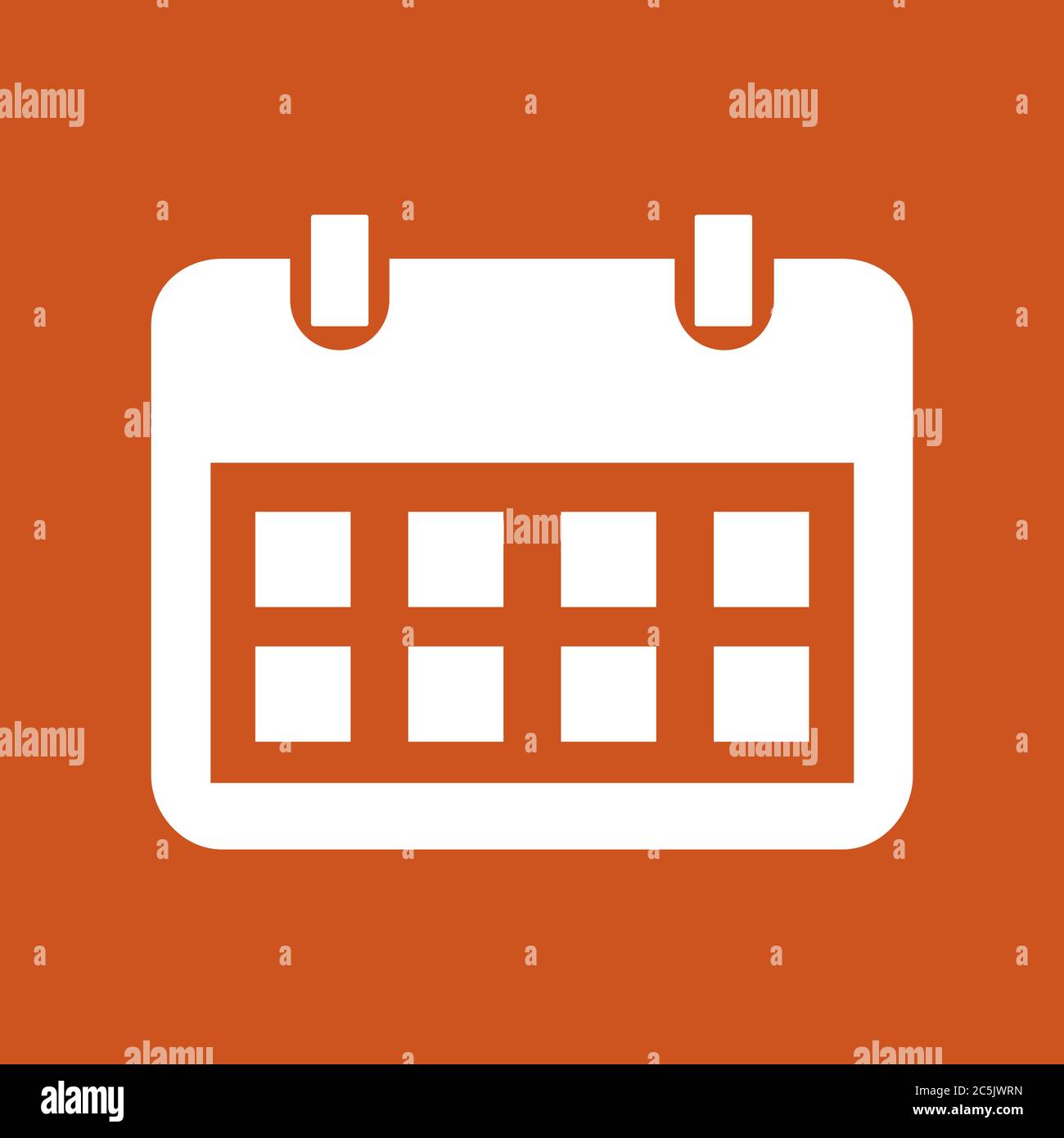 Calendar icon isolated on red background. Vector illustration. Stock Vector