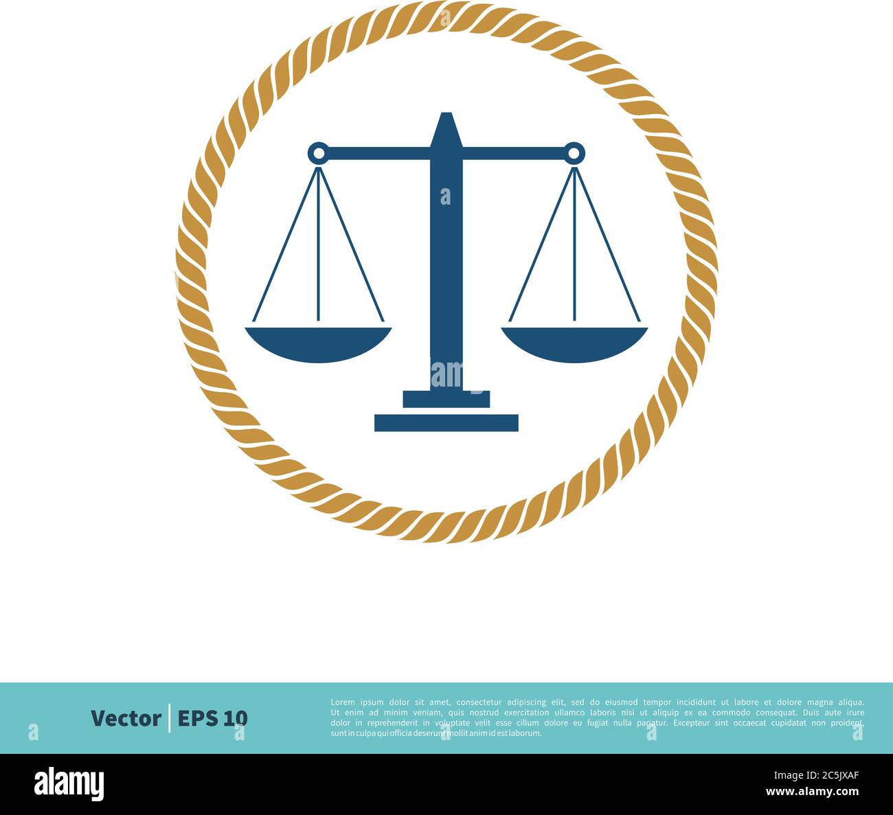 Scale of Justice Icon Vector Logo Template Illustration Design. Vector EPS 10. Stock Vector