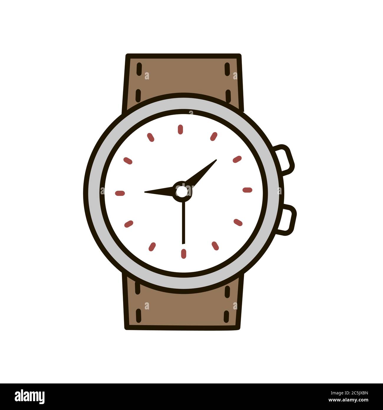 mens watch on white background vector illustration in trendy flat style esp 10 2C5JXBN