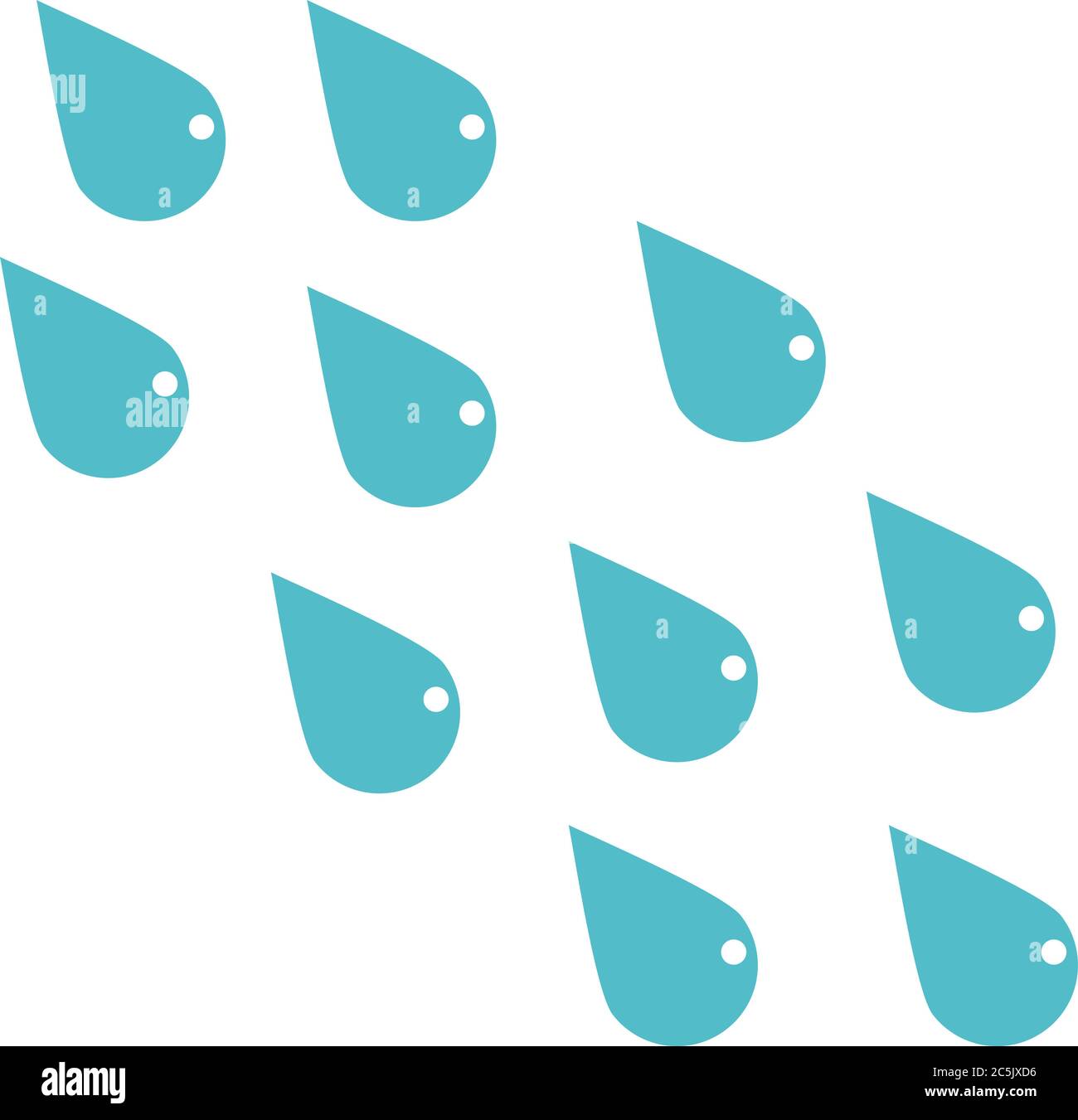 Abstract set of blue water drop icons on white background. Vector ...