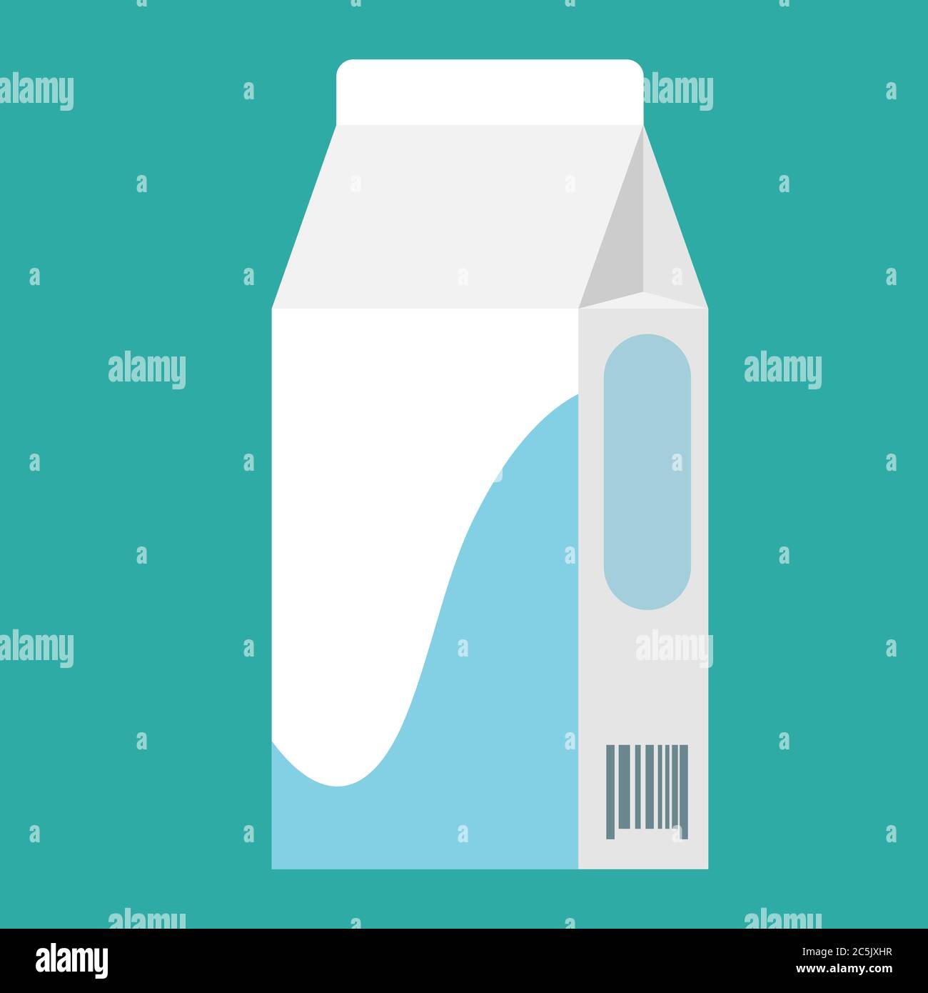 Milk carton boxes. Vector flat style illustration isolated on blue background. Stock Vector