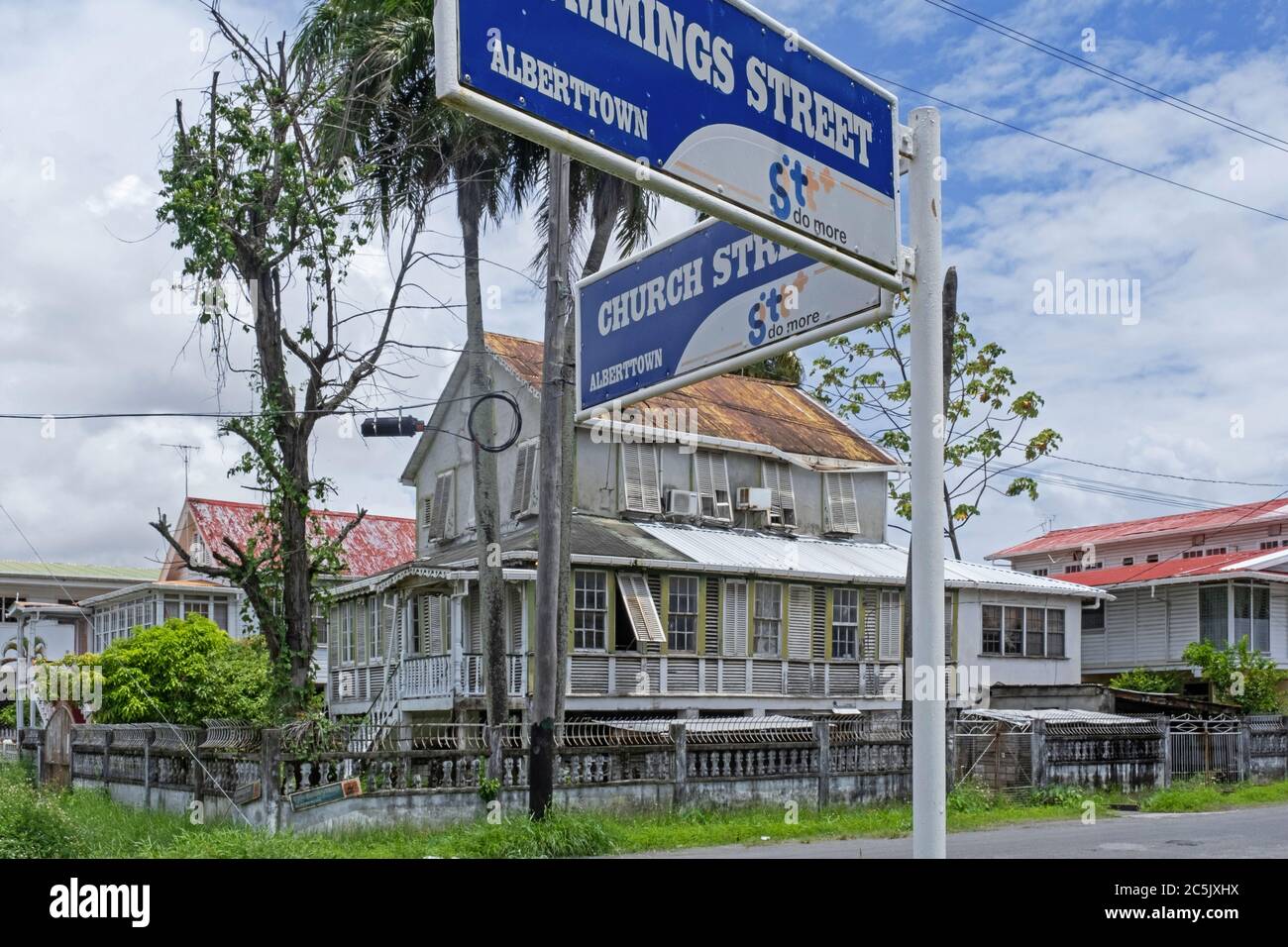 Old wooden colonial house in Alberttown, suburb of capital