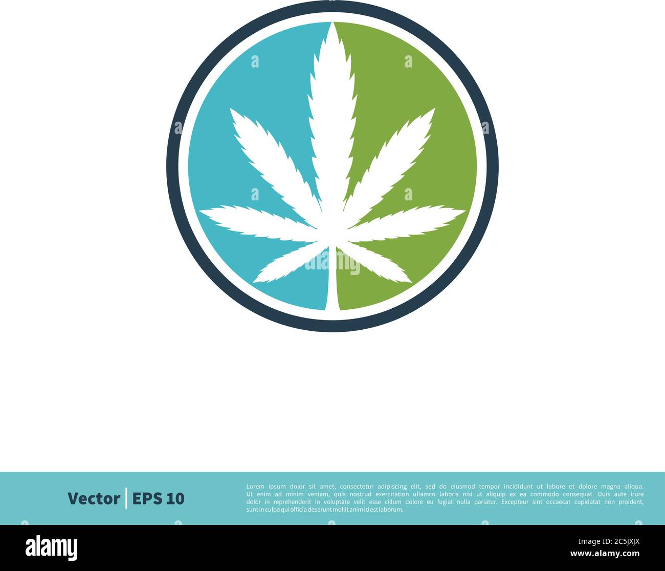 Hemp Leaf, Marijuana, Ganja Icon Vector Logo Template Illustration Design. Vector EPS 10. Stock Vector