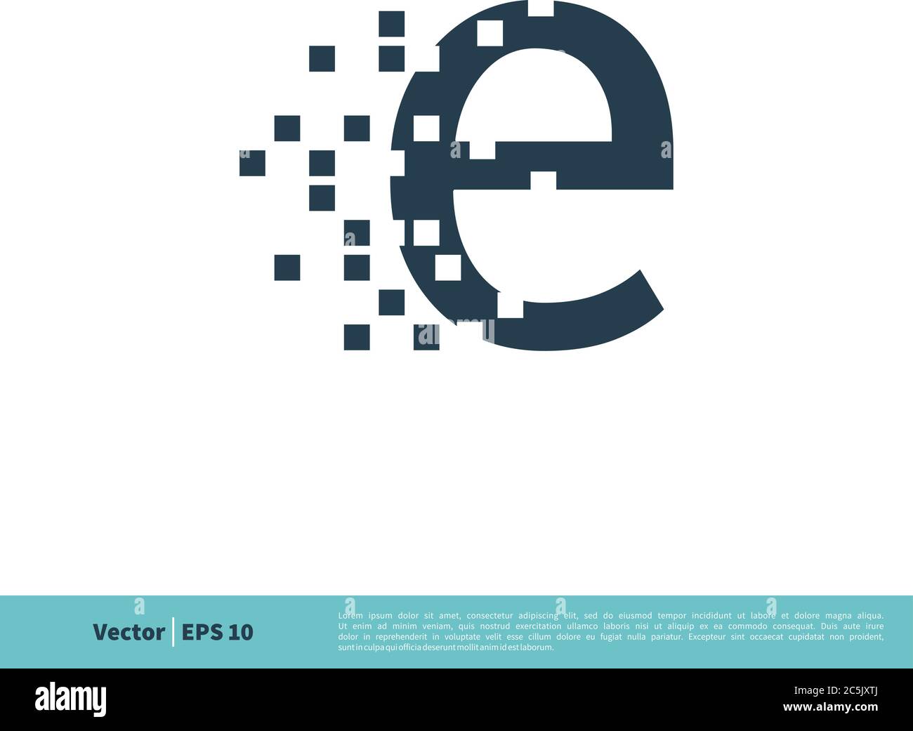 Letter E and Pixels Icon Vector Logo Template Illustration Design. Vector EPS 10. Stock Vector