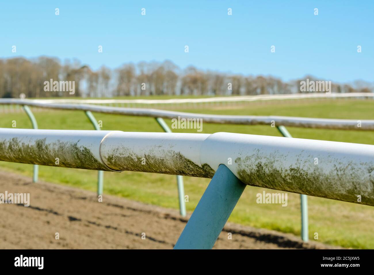 Shallow focus of light weight tubular fencing seen on a professional