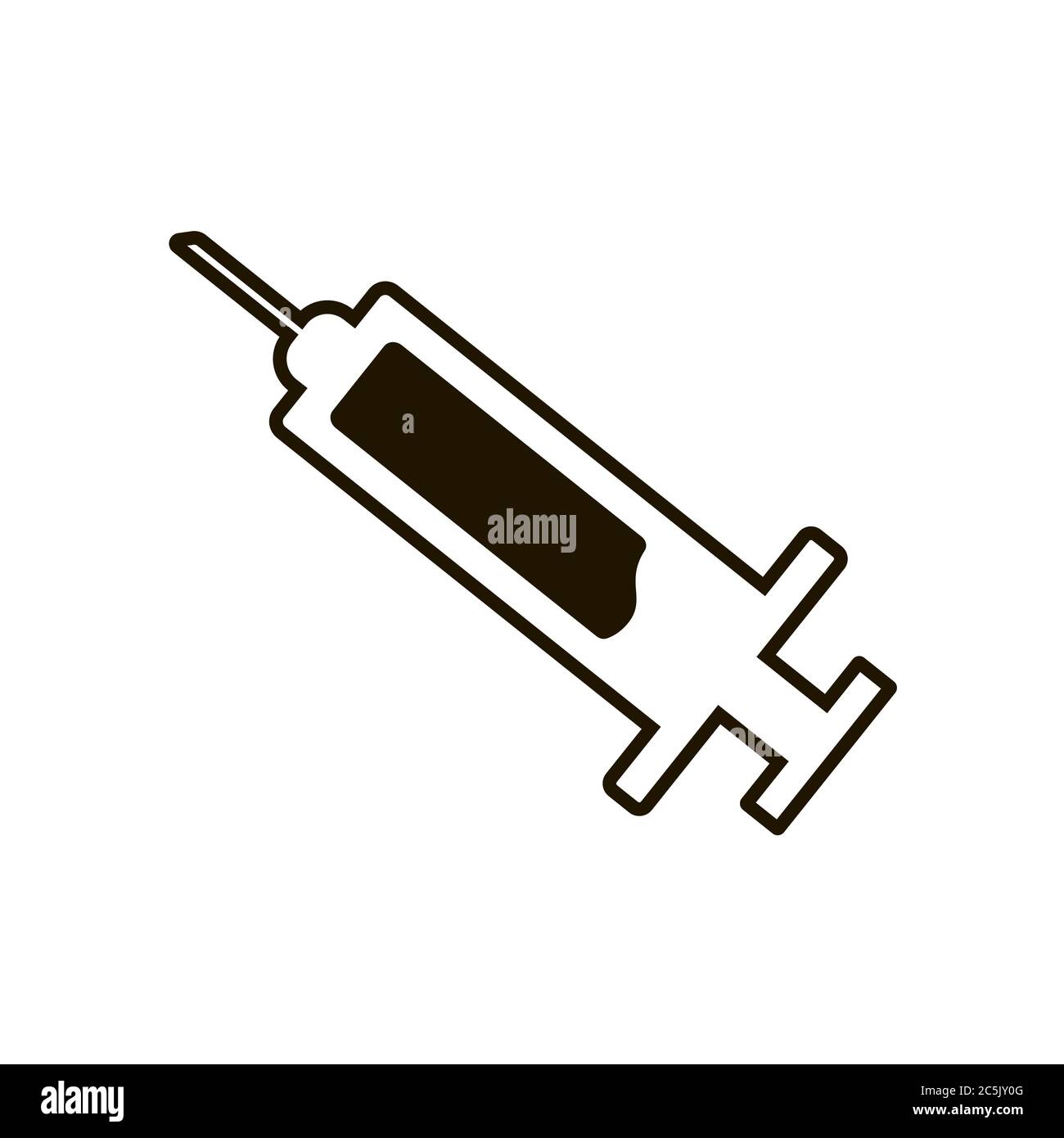 Syringe for injections icon in trendy flat style isolated on white ...