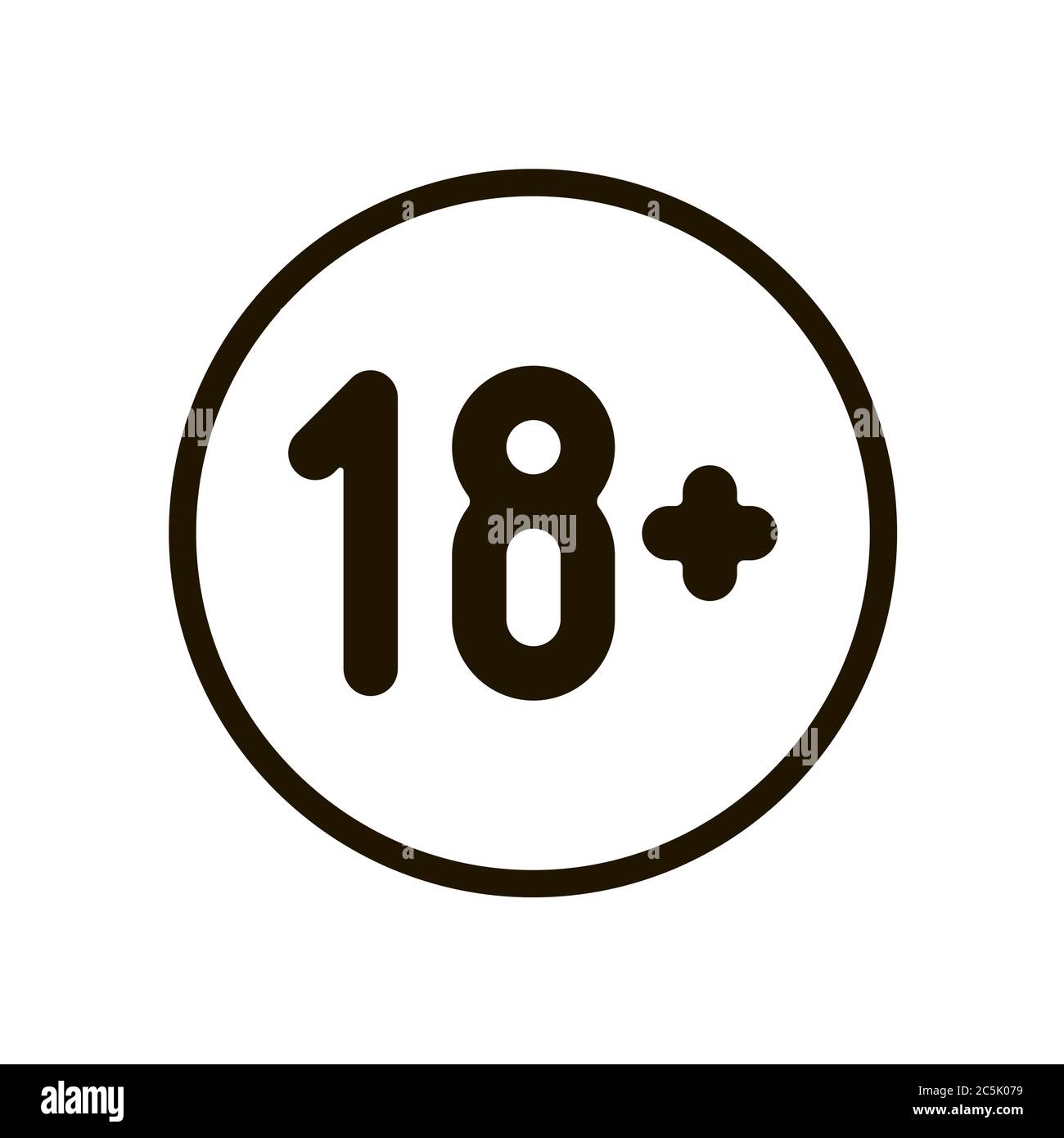Adults only Icon on white background. Trendy flat style for graphic design, web-site. EPS 10. Stock Vector