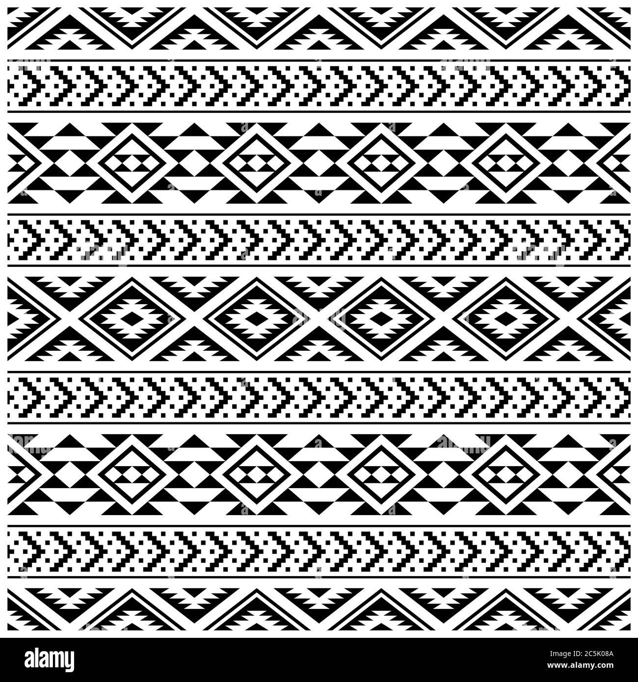 Traditional Tribal Pattern design vector in black white color Stock ...