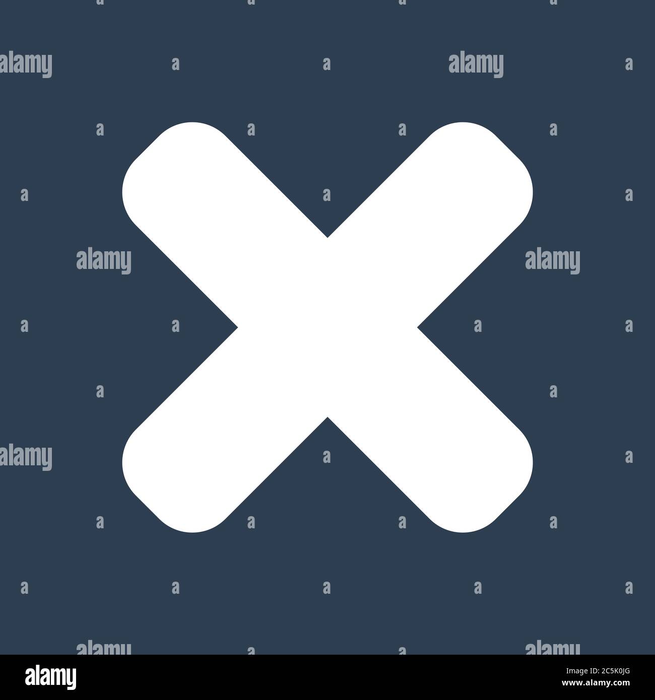 Multiplication sign icon. For websites and apps. Image on black background. Flat line vector illustration. Stock Vector