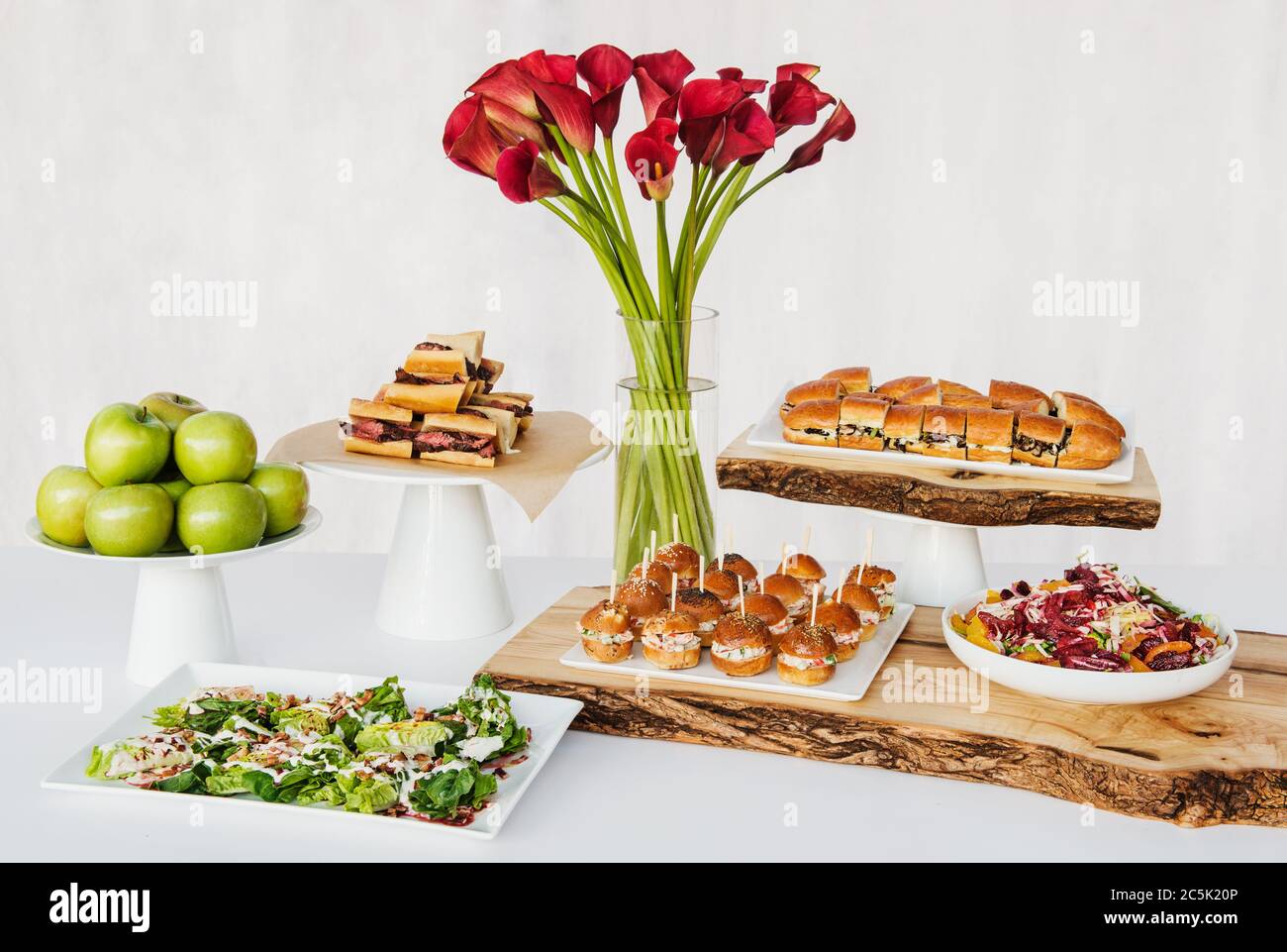 Buffet lunch with sandwiches, and salad Stock Photo Alamy