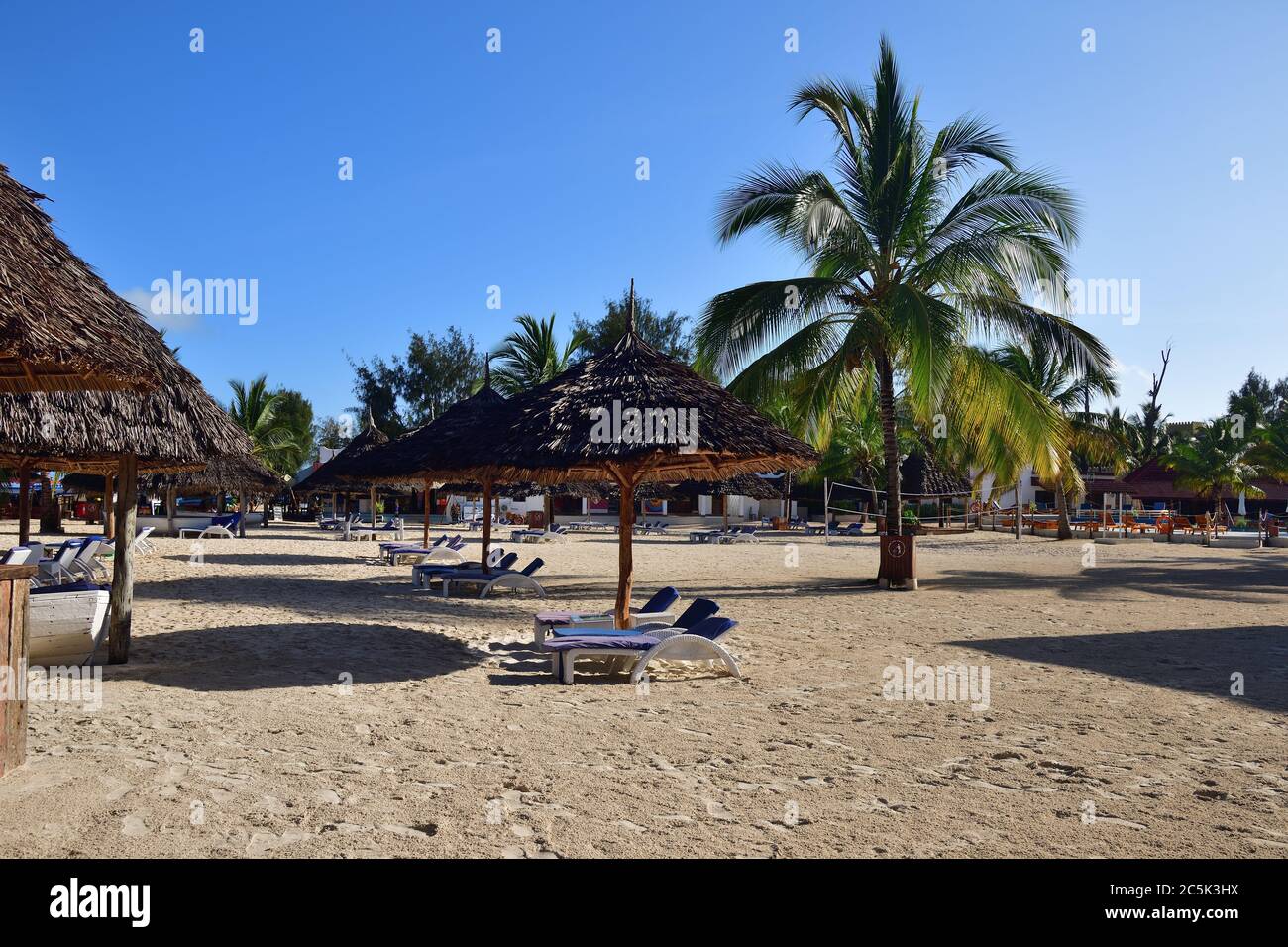 Kendwa, Zanzibar - October 6, 2019: Kendwa rocks beach resort very popular place located on one of Zanzibar top beaches Stock Photo