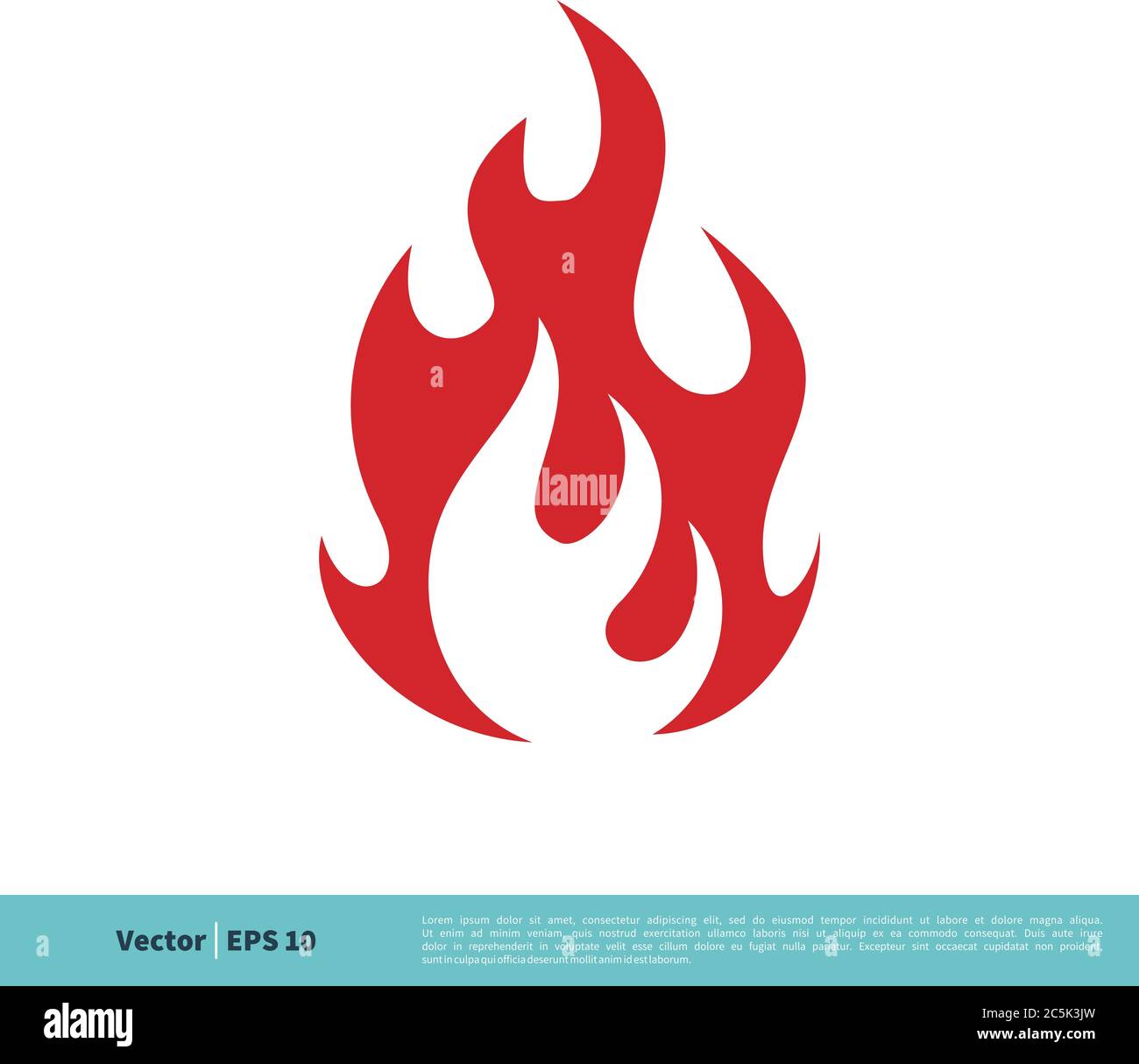 Red Fire Icon Vector Logo Template Illustration Design. Vector EPS 10. Stock Vector