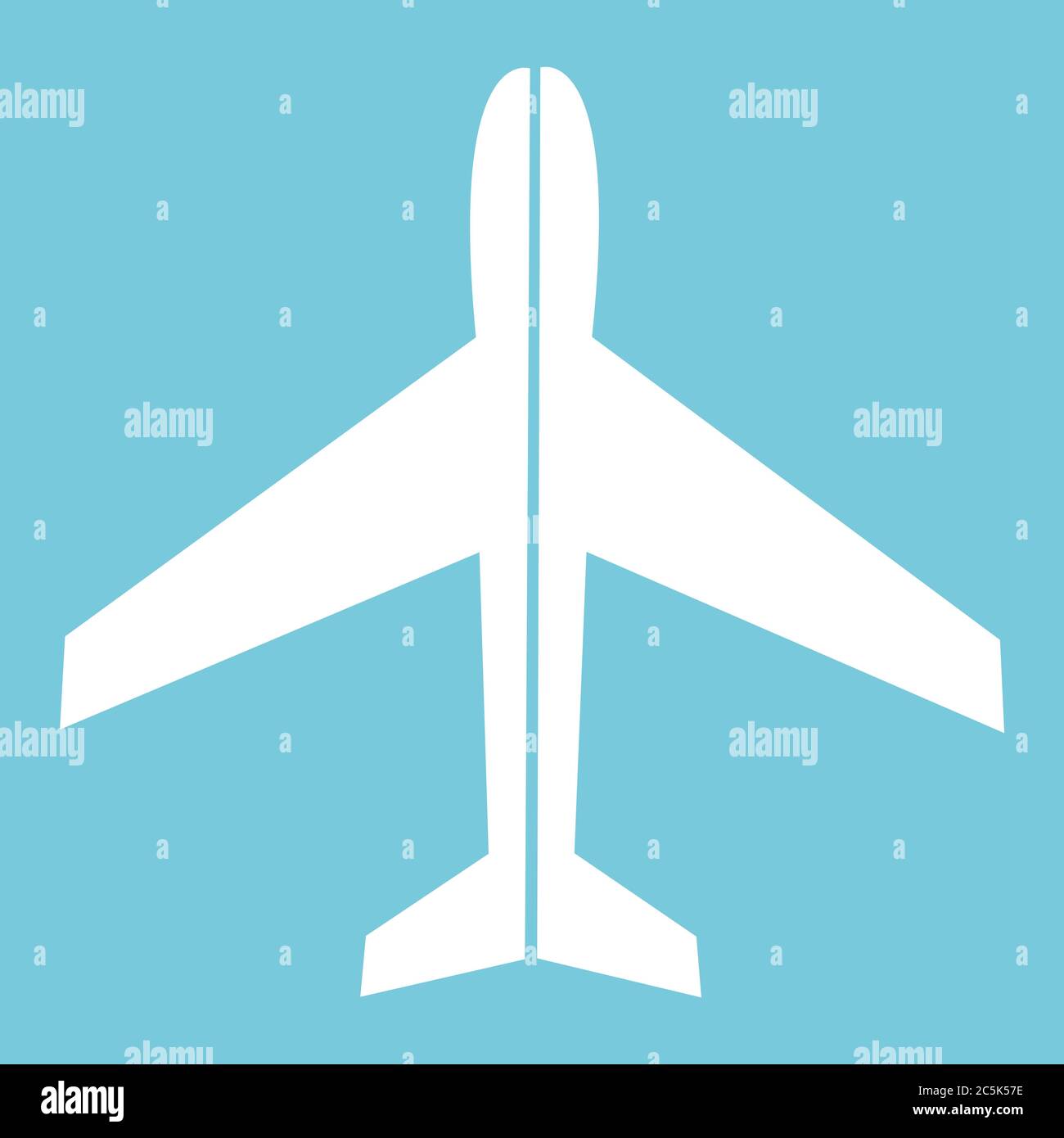 Plane icon. For websites and apps. Image on blue background. Flat line vector illustration. Stock Vector