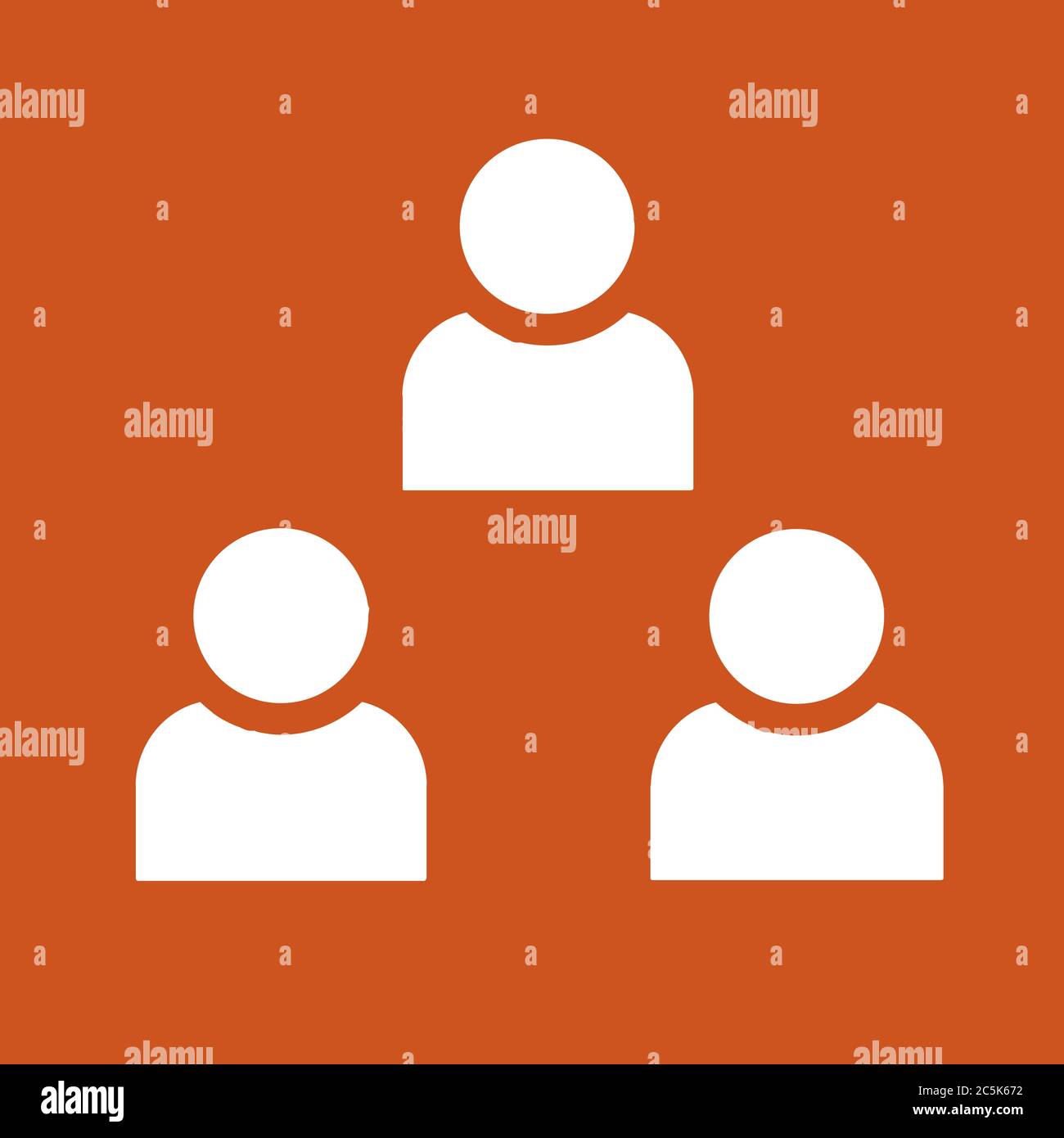 People icon in trendy flat style isolated on red background. Vector ...