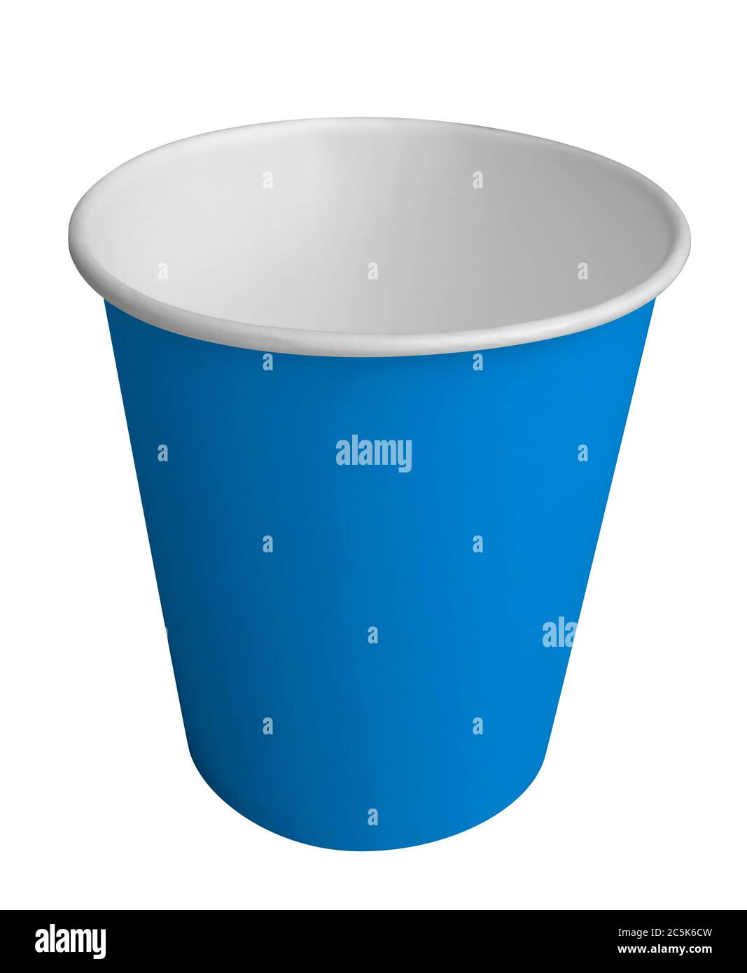 Empty blue paper cup isolated on white. Clipping path included Stock ...