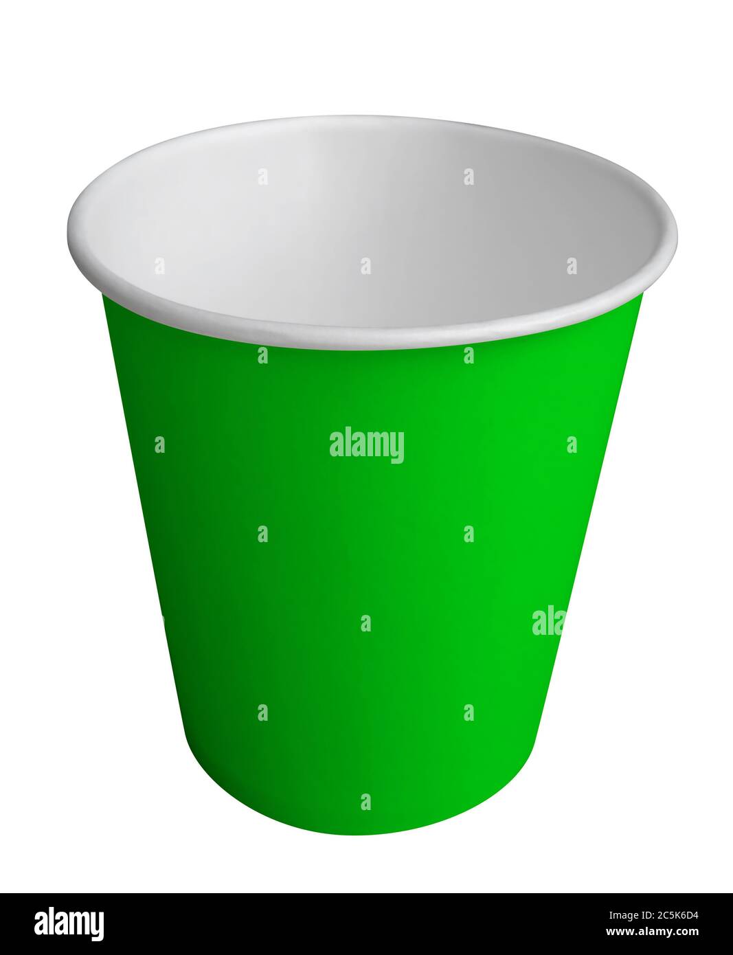 Empty green paper cup isolated on white. Clipping path included Stock ...