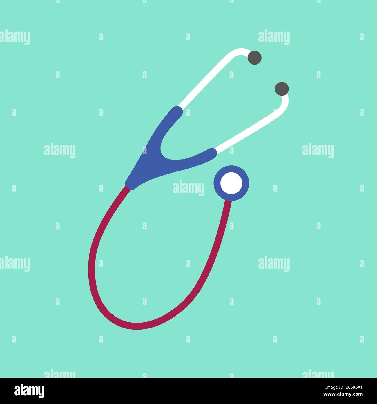 Stethoscope icon isolated vector illustration. Stock Vector
