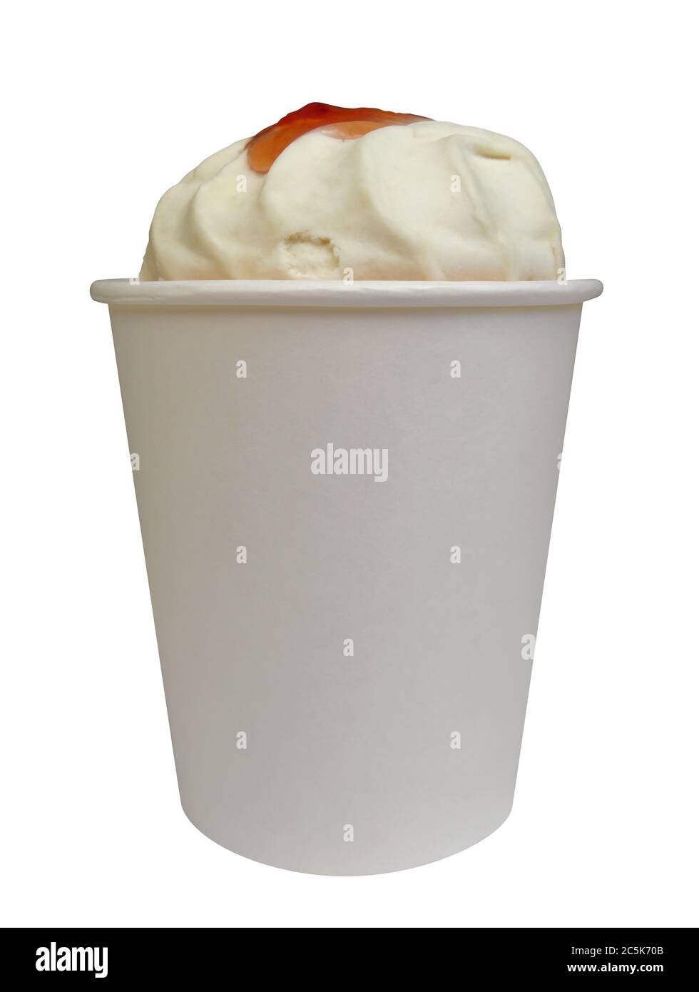 Ice cream in paper cup isolated on white background. Clipping Path ...