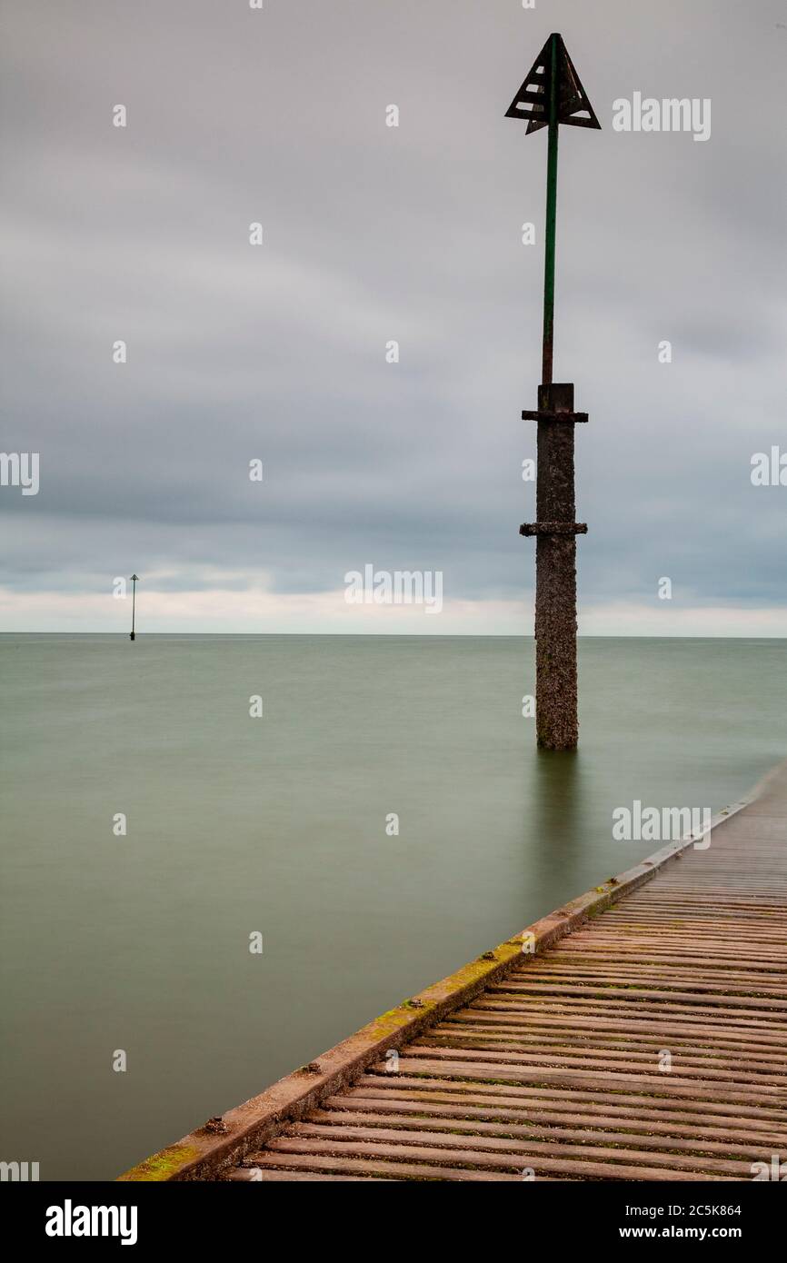 Wooden jetty at Llandudno, North Wales coast Stock Photo Alamy