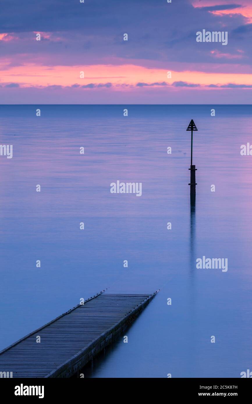 Wooden jetty at Llandudno, North Wales coast Stock Photo