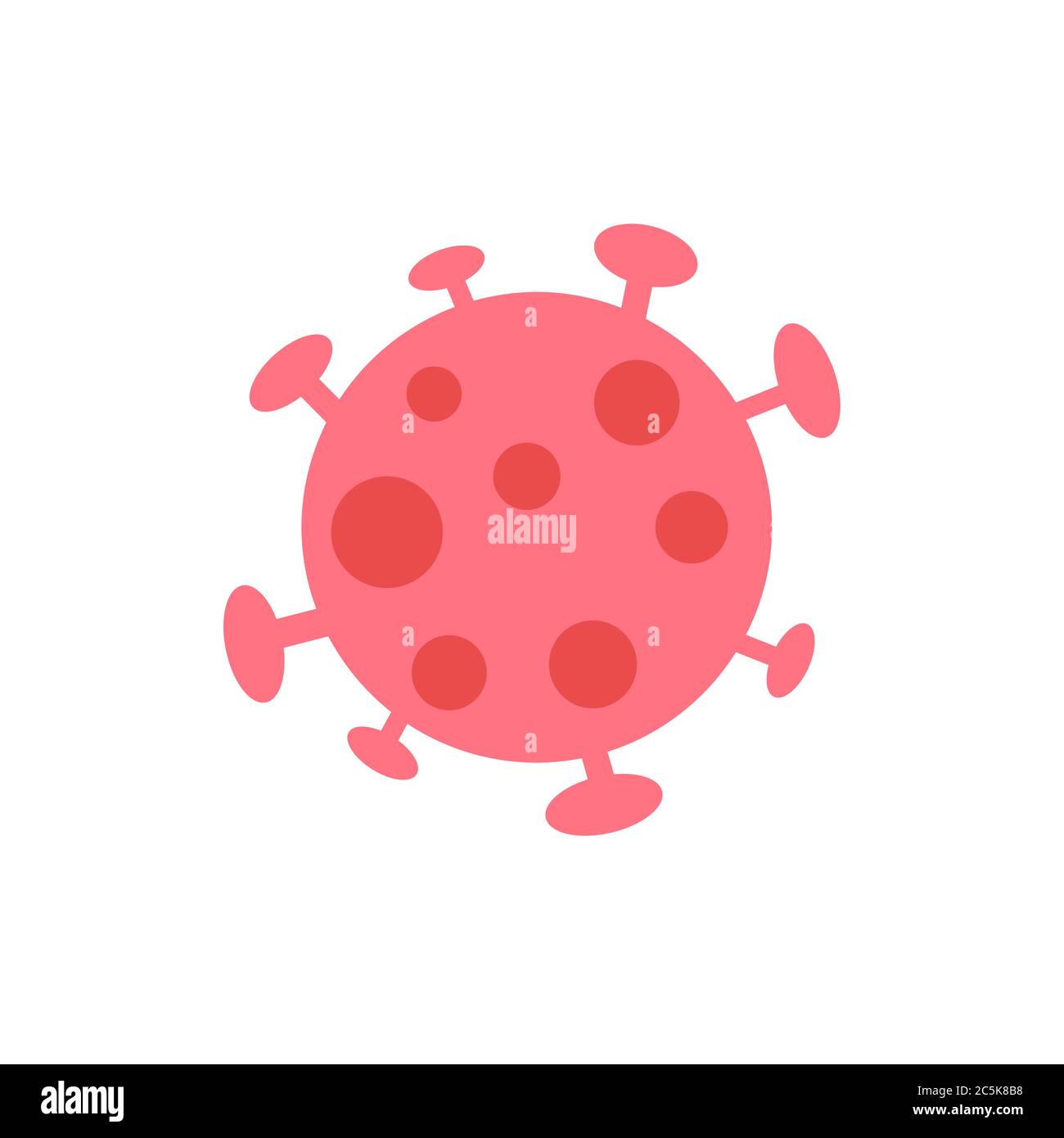 Coronavirus 2019-nCoV. Corona virus icon. Black on red background isolated. China pathogen respiratory infection (asian flu outbreak). Vector Stock Vector