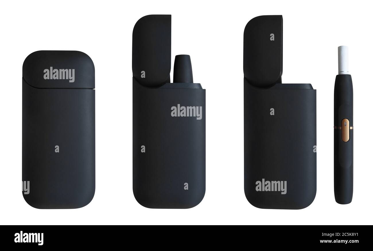 Set of the Electronic smoking devices isolated on white with Clipping