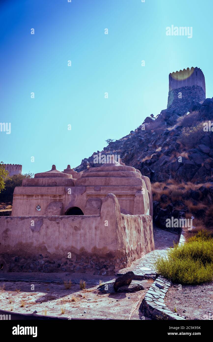 Al Bidya Mosque Fujairah United Arab Emirates UAE Oldest Mosque Stock