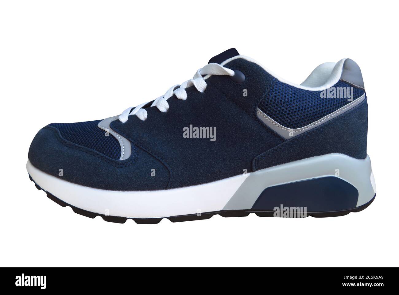 Blue sneakers isolated on white. Clipping Path included. Stock Photo