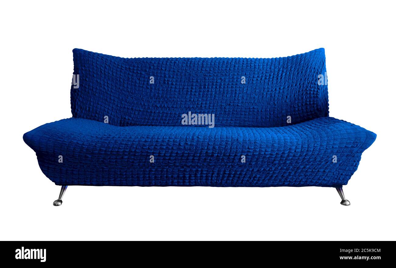 Blue sofa isolated on white. Clipping Path included. Stock Photo