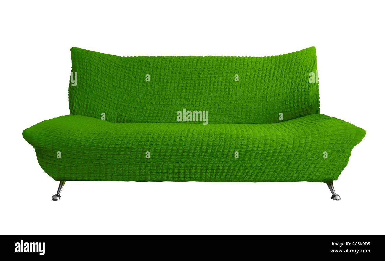 Green sofa isolated on white. Clipping Path included Stock Photo Alamy