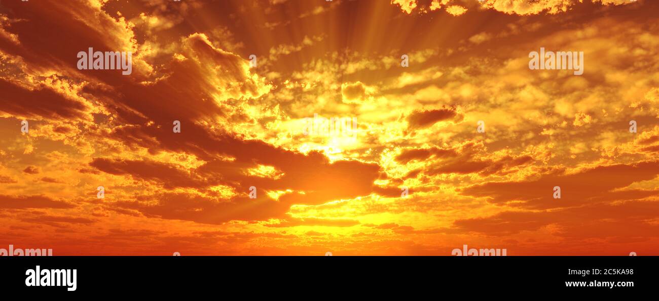 Sun Rise Effects Sunset / sunrise with clouds, light rays and other atmospheric effect ...