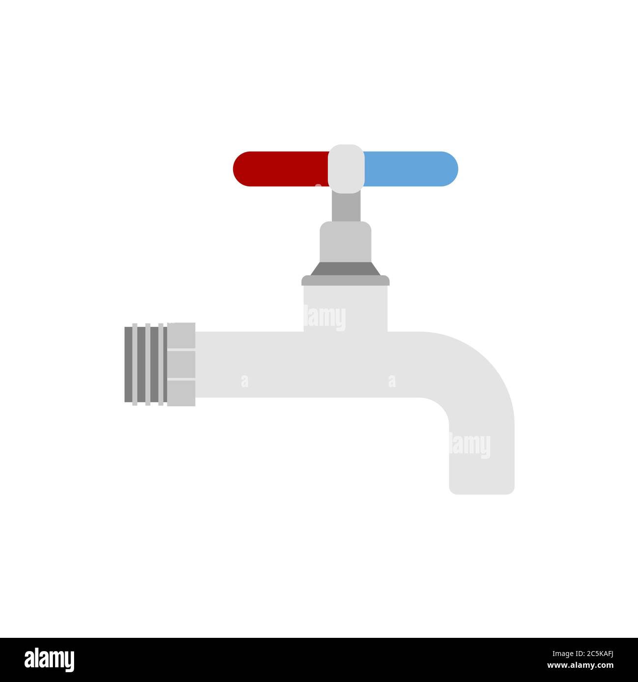 Water tap on white background. Vector illustration in trendy flat style. EPS 10 Stock Vector