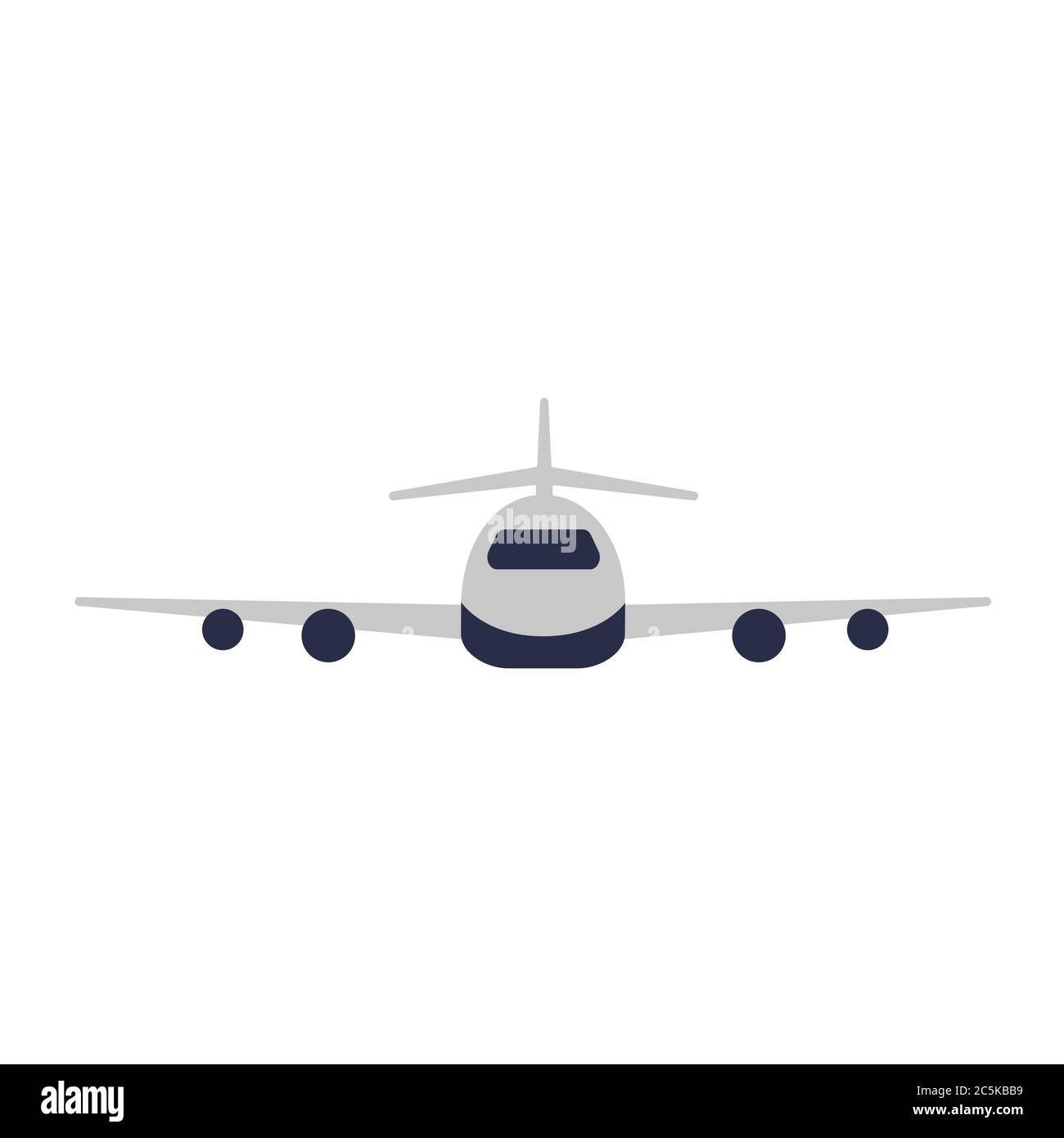 Airplane flying on white background. Vector illustration in trendy flat ...
