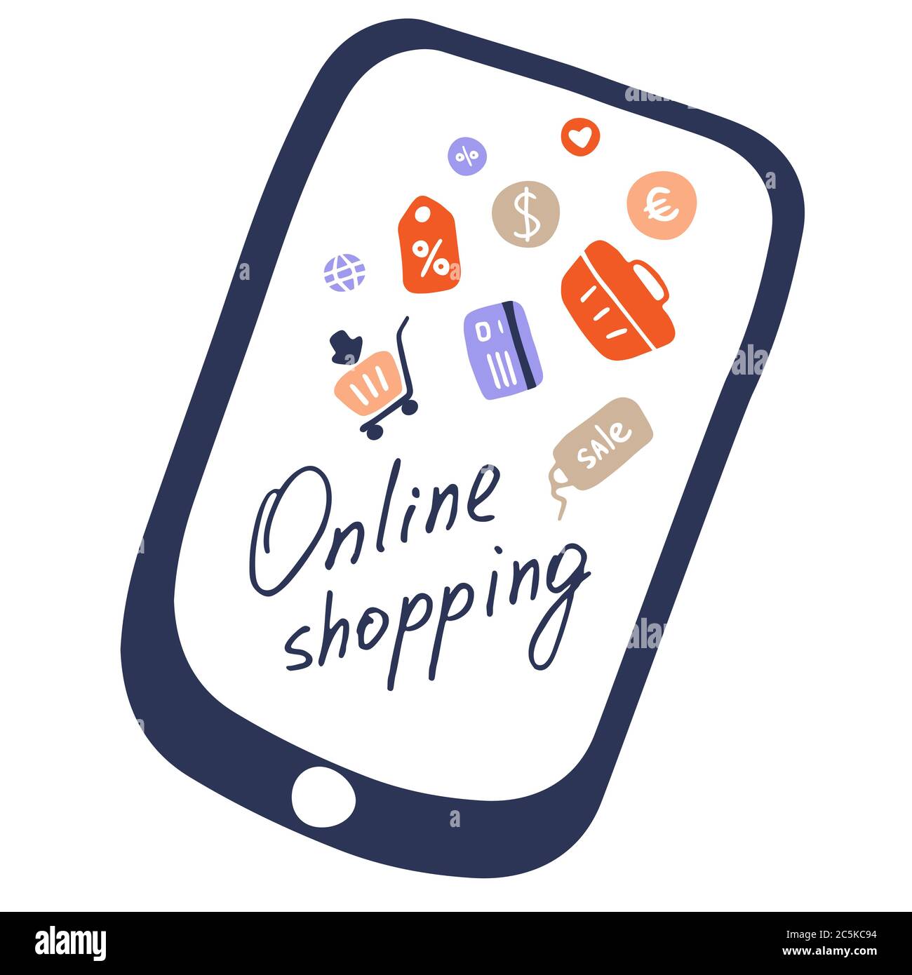 Online shopping on tablet and mobile. Vector flat design Stock Vector