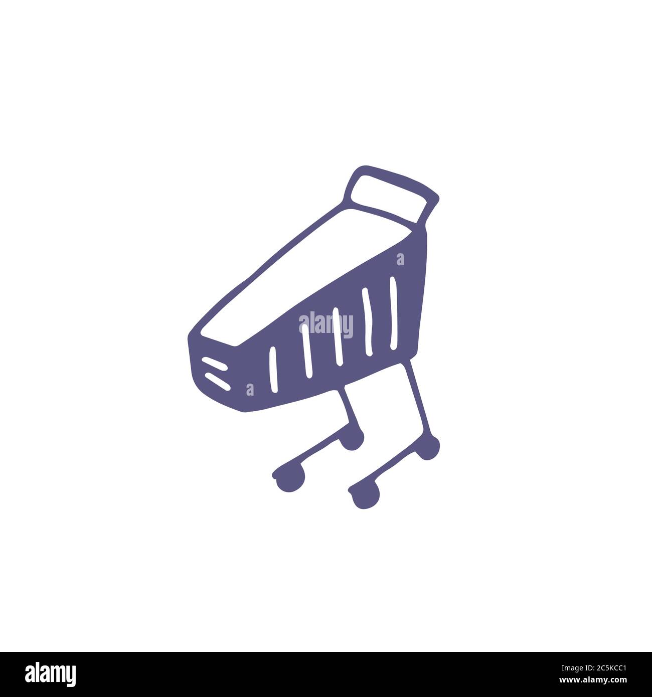 Single shopping trolley icon. Cart sign. Vector flat illustration Stock Vector