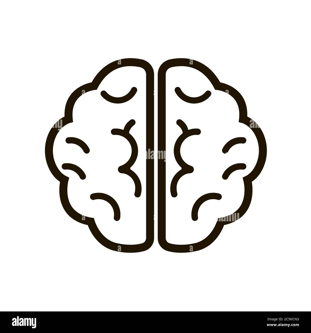 Human brain icon outline hi-res stock photography and images - Alamy