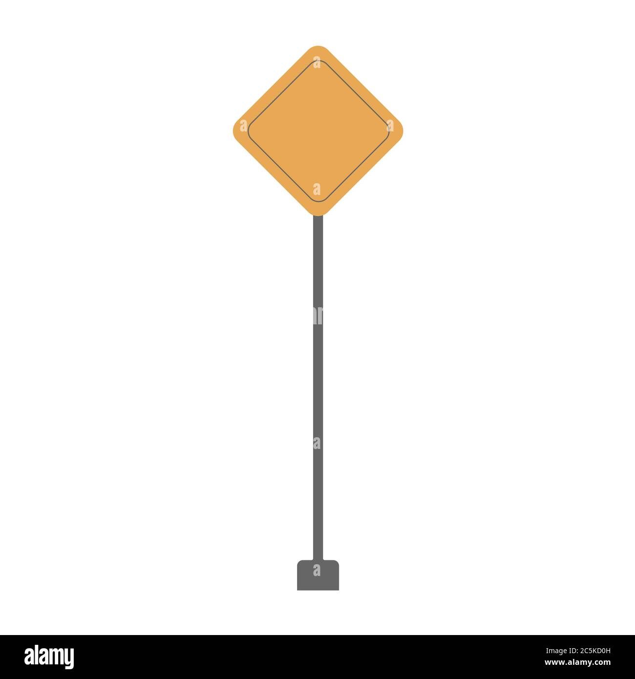 Road Sign on white background. Vector illustration in trendy flat style. EPS 10 Stock Vector