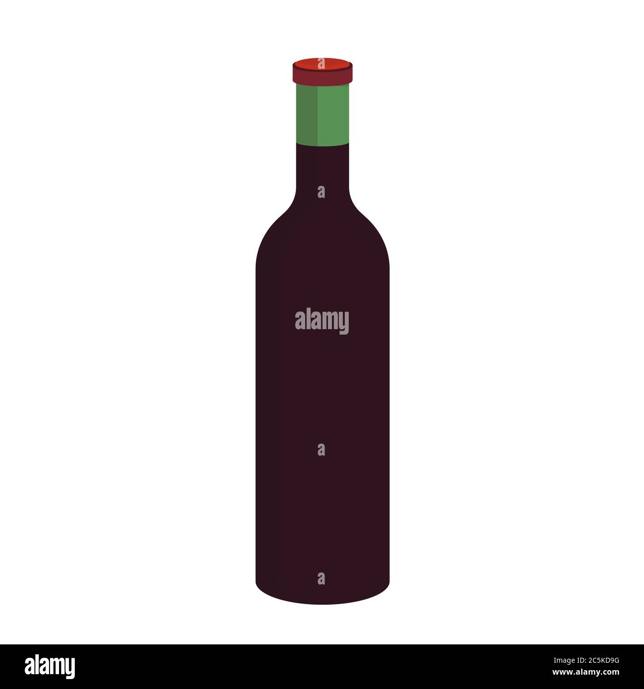 Wine bottle on white background. Vector illustration in trendy flat ...