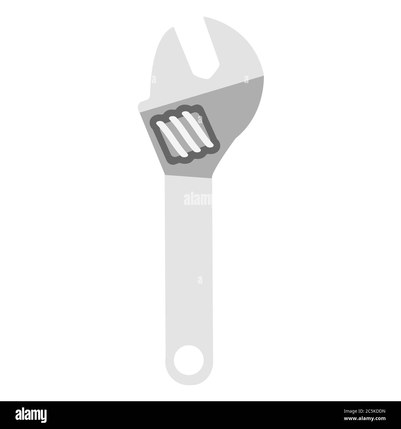 Adjustable wrench glyph on white background. Vector illustration in trendy flat style. EPS 10 Stock Vector