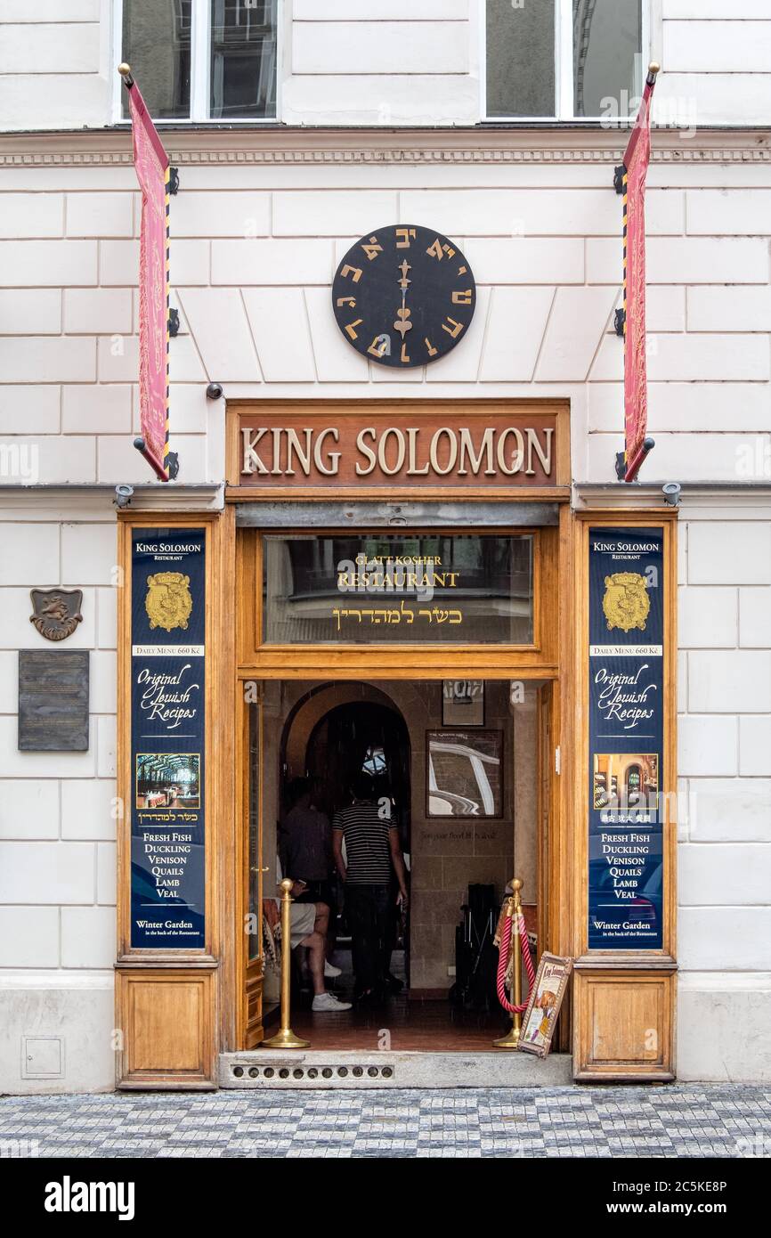 PRAGUE, CZECH REPUBLIC JULY 19, 2019 Entrance to the King Solomon