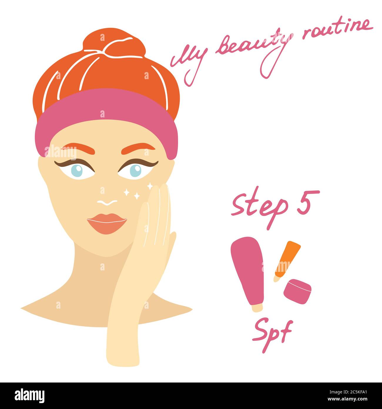 My Daily Routine Skin Care Vector Illustration Correct Order To Apply