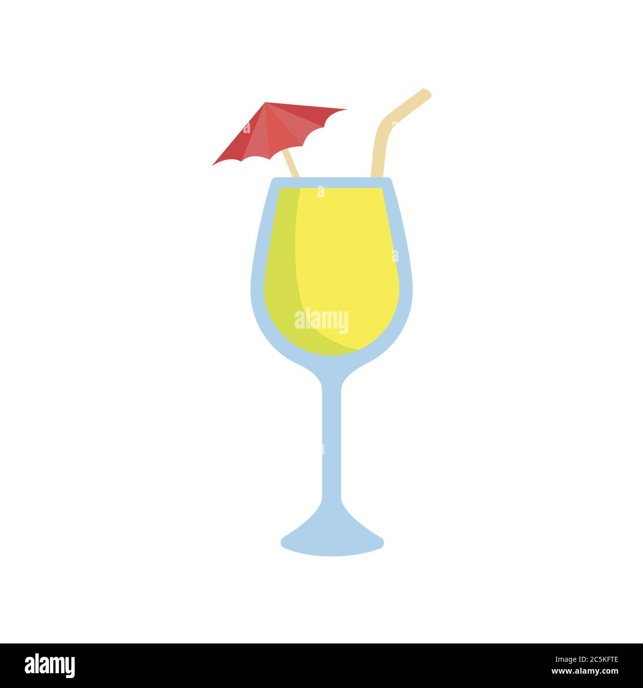 Cocktail on white background. Vector illustration in trendy flat style. EPS 10 Stock Vector